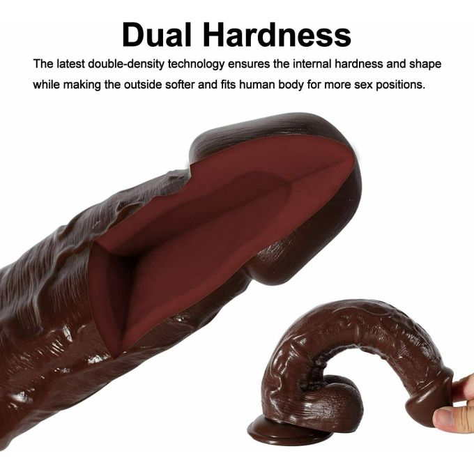 10" Brown Huge Thick Realistic Anal G-spot Dildo