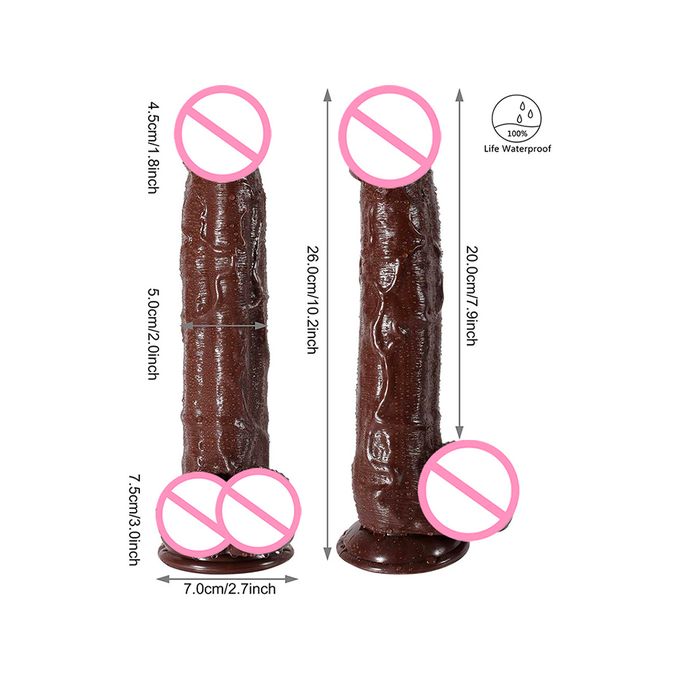 10" Brown Huge Thick Realistic Anal G-spot Dildo