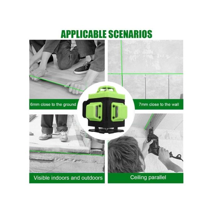4D 16-Line Self-Leveling Green Laser Level β Ultimate Precision for Professionals
