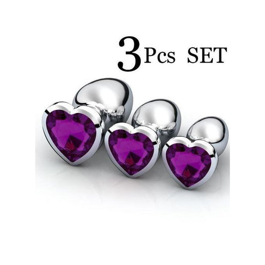 π 3-Piece Luxury Heart-Shaped Anal Plug Set