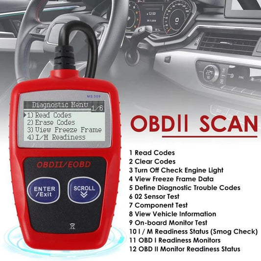 🔧 OBDII Car Diagnostic Scanner Tool – MS309