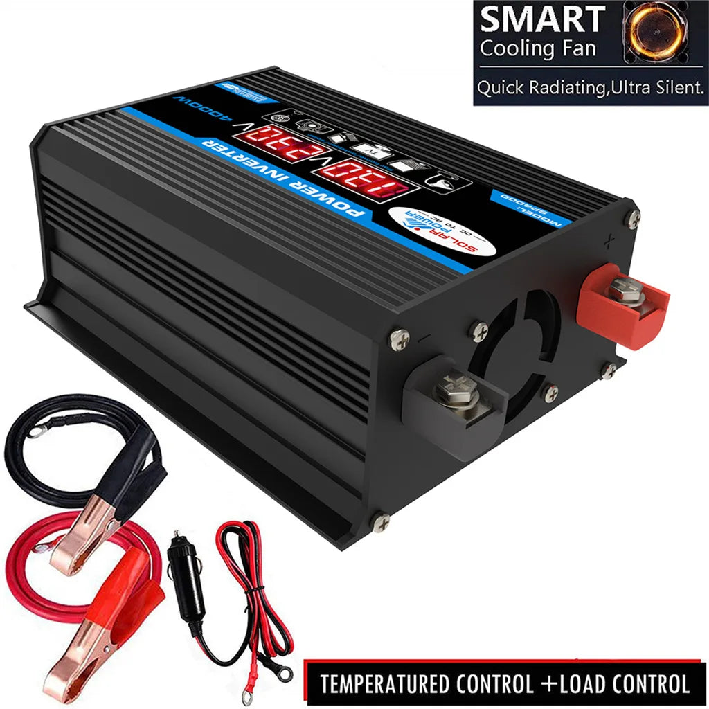 12V to 220V, Solar Charger, Dual USB, Multiple Protection