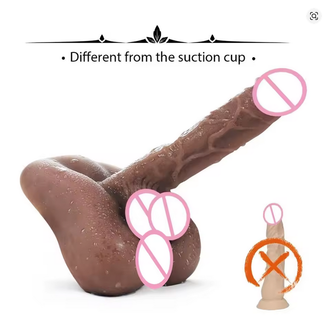 🔥 REALISTIC LIQUID BROWN DILDO WITH BASE