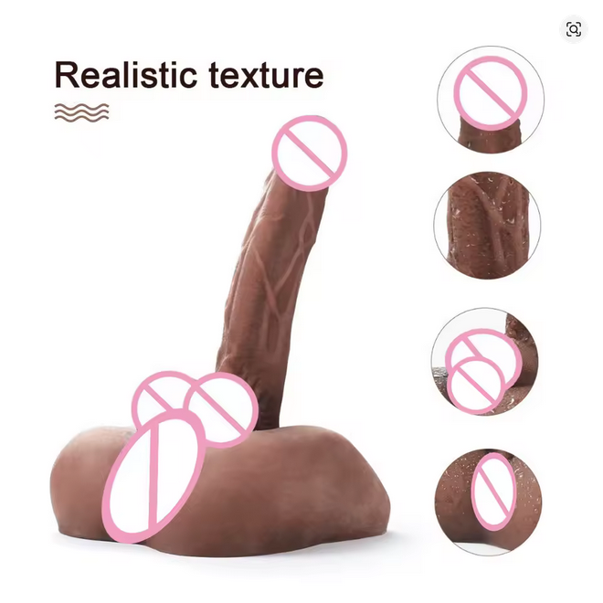🔥 REALISTIC LIQUID BROWN DILDO WITH BASE