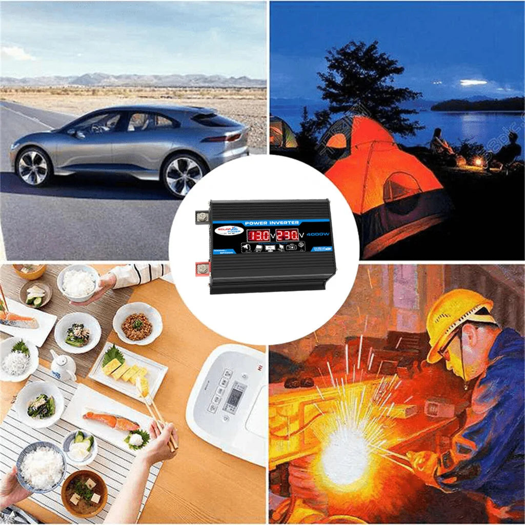 12V to 220V, Solar Charger, Dual USB, Multiple Protection