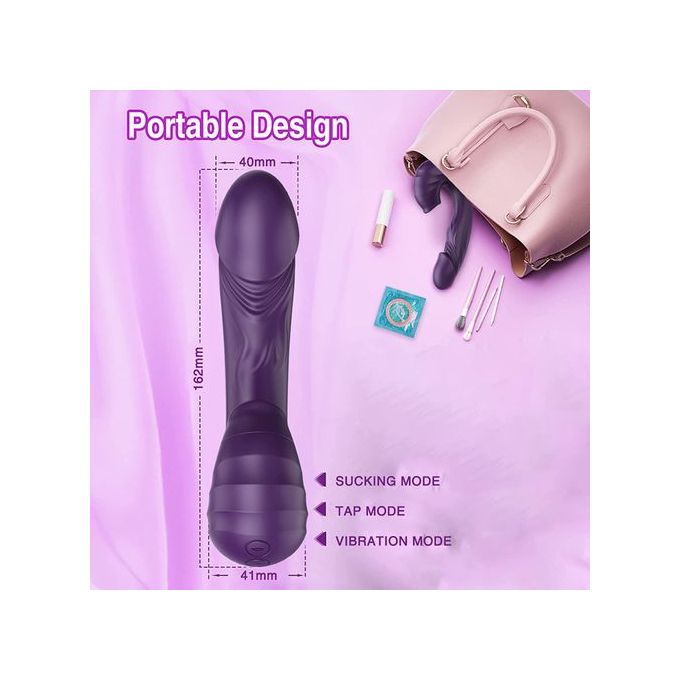 π₯ USB Rechargeable 3-in-1 Dildo Suction Cup Vibrator  π₯
