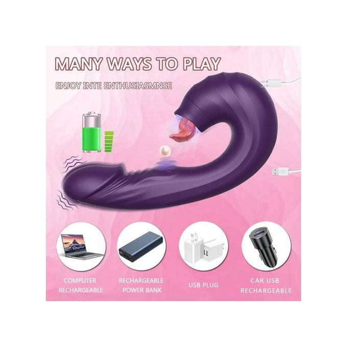 π₯ USB Rechargeable 3-in-1 Dildo Suction Cup Vibrator  π₯
