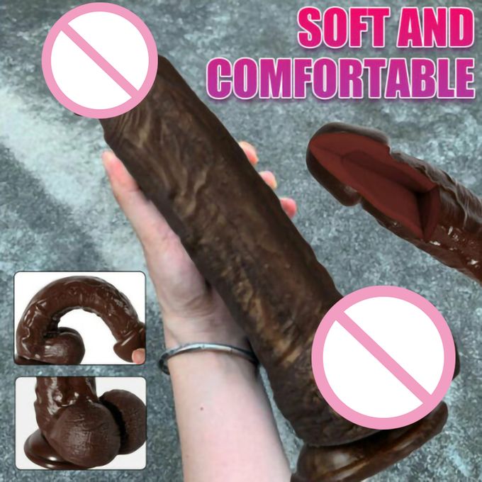 10" Brown Huge Thick Realistic Anal G-spot Dildo