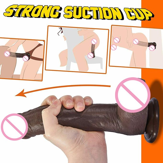 10" Brown Huge Thick Realistic Anal G-spot Dildo