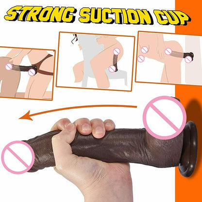 10" Brown Huge Thick Realistic Anal G-spot Dildo