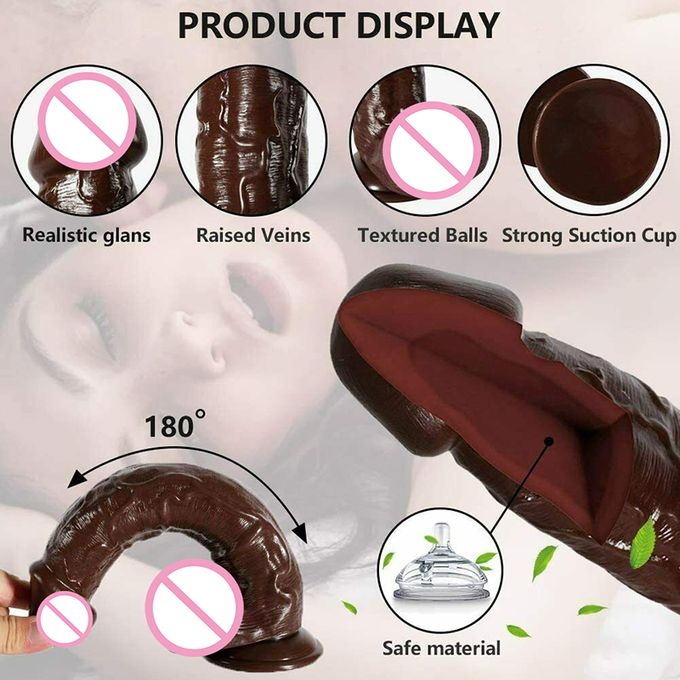 10" Brown Huge Thick Realistic Anal G-spot Dildo