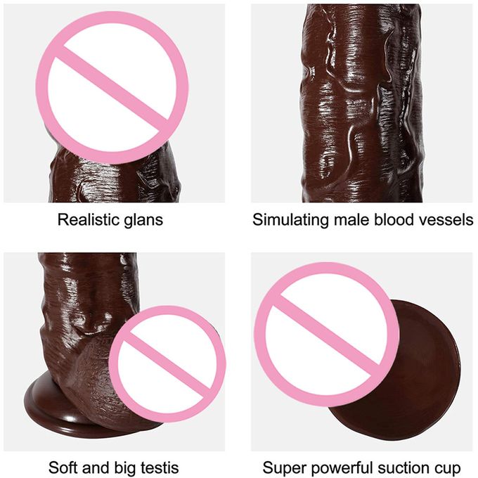 10" Brown Huge Thick Realistic Anal G-spot Dildo