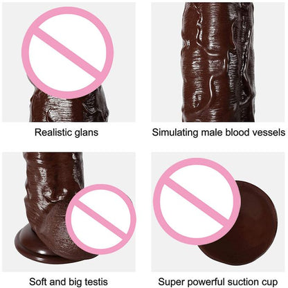 10" Brown Huge Thick Realistic Anal G-spot Dildo