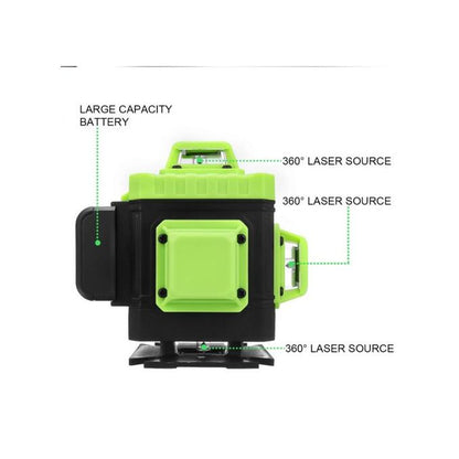 4D 16-Line Self-Leveling Green Laser Level – Ultimate Precision for Professionals