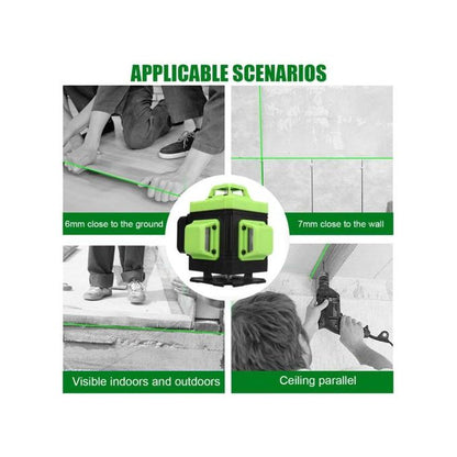 4D 16-Line Self-Leveling Green Laser Level – Ultimate Precision for Professionals
