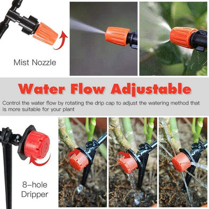 30M/100FT Drip Irrigation Kit – DIY Water Saving Automatic Irrigation Equipment Set