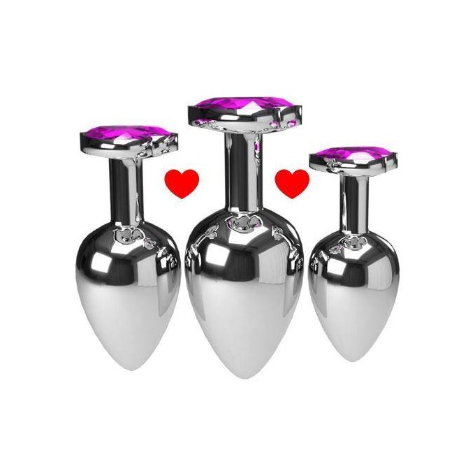 💎 3-Piece Luxury Heart-Shaped Anal Plug Set