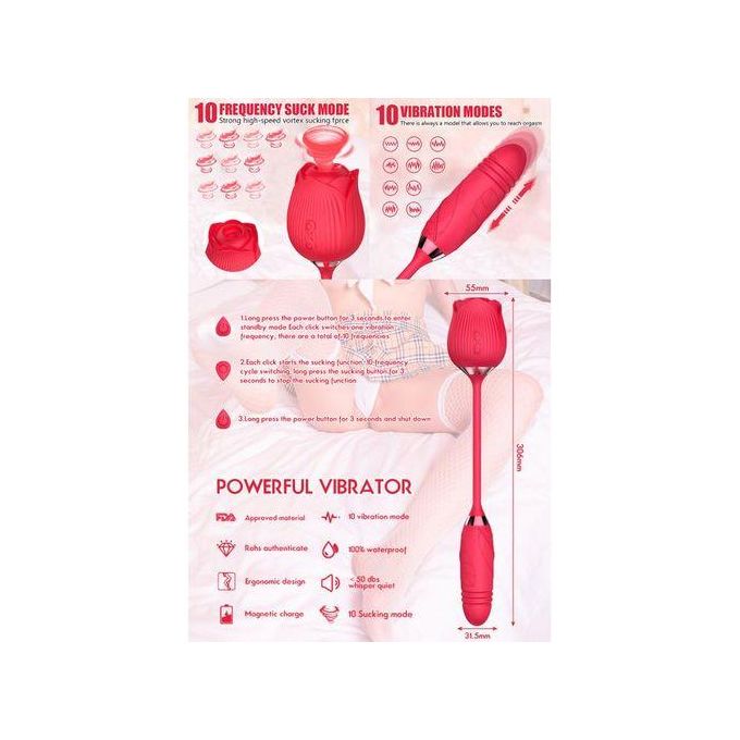 🌹 Automatic Retractable Rose Vibrator – Luxury Pleasure, Redefined