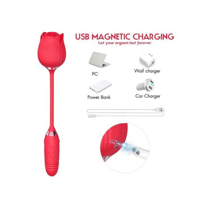 🌹 Automatic Retractable Rose Vibrator – Luxury Pleasure, Redefined