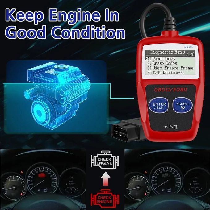 🔧 OBDII Car Diagnostic Scanner Tool – MS309