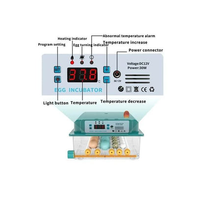 🐣 Intelligent Constant Temperature Egg Incubator – 16 Eggs