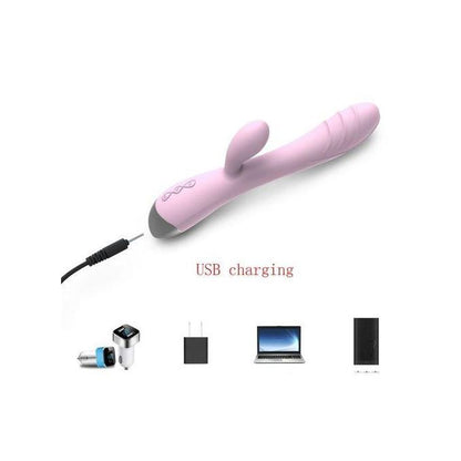 🌸 Rechargeable Bunny Dildo Vibrator | Dual Stimulation Dildo with 10 Vibration Modes | G-Spot + Clitoral Stimulator | Quiet & Waterproof | Adult Toy for Her