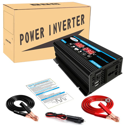 12V to 220V, Solar Charger, Dual USB, Multiple Protection