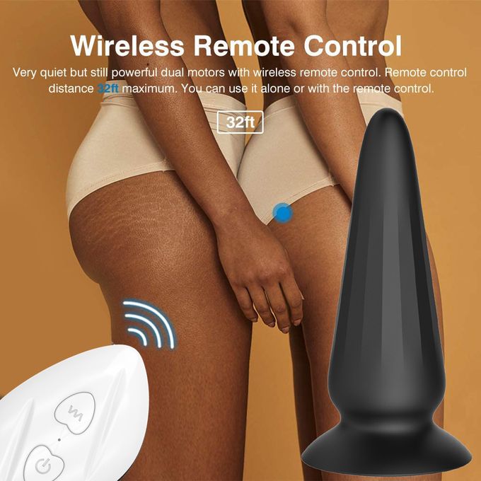 🖤 Premium Wireless Vibrating Anal Plug with Suction Base