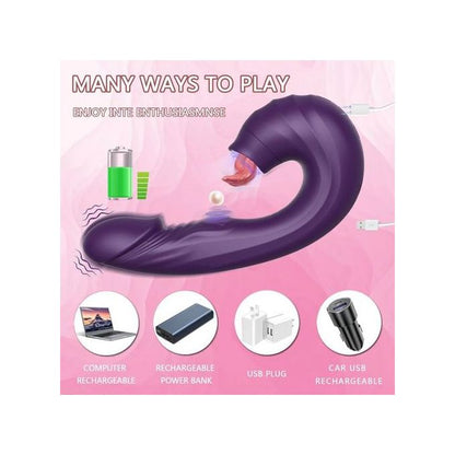 🔥 USB Rechargeable 3-in-1 Dildo Suction Cup Vibrator  🔥